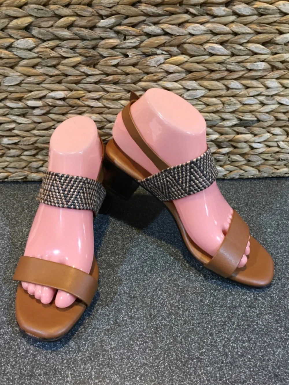 Italian Shoemakers Brown Tan Two-Strap Sandals